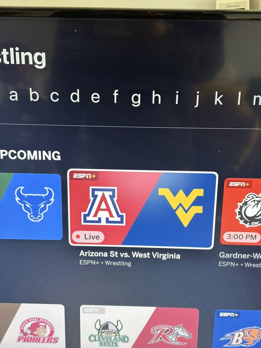 DavidDaphn's tweet photo. Raise your hand if you’ve ever felt personally victimized by ESPN+ 🙋🏻‍♂️ @ASUWrestling https://t.co/HpFytCngXU