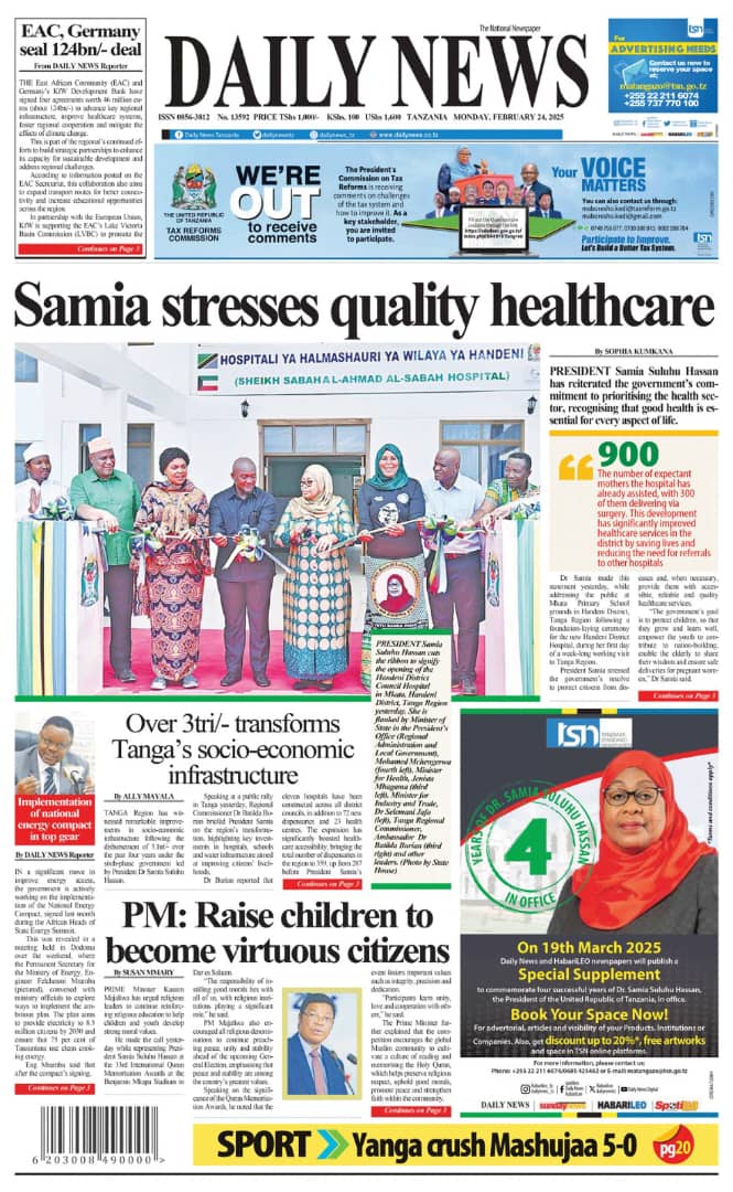 #Magazetiyaleo 

Daily News 

Jumatatu Februari 24, 2025