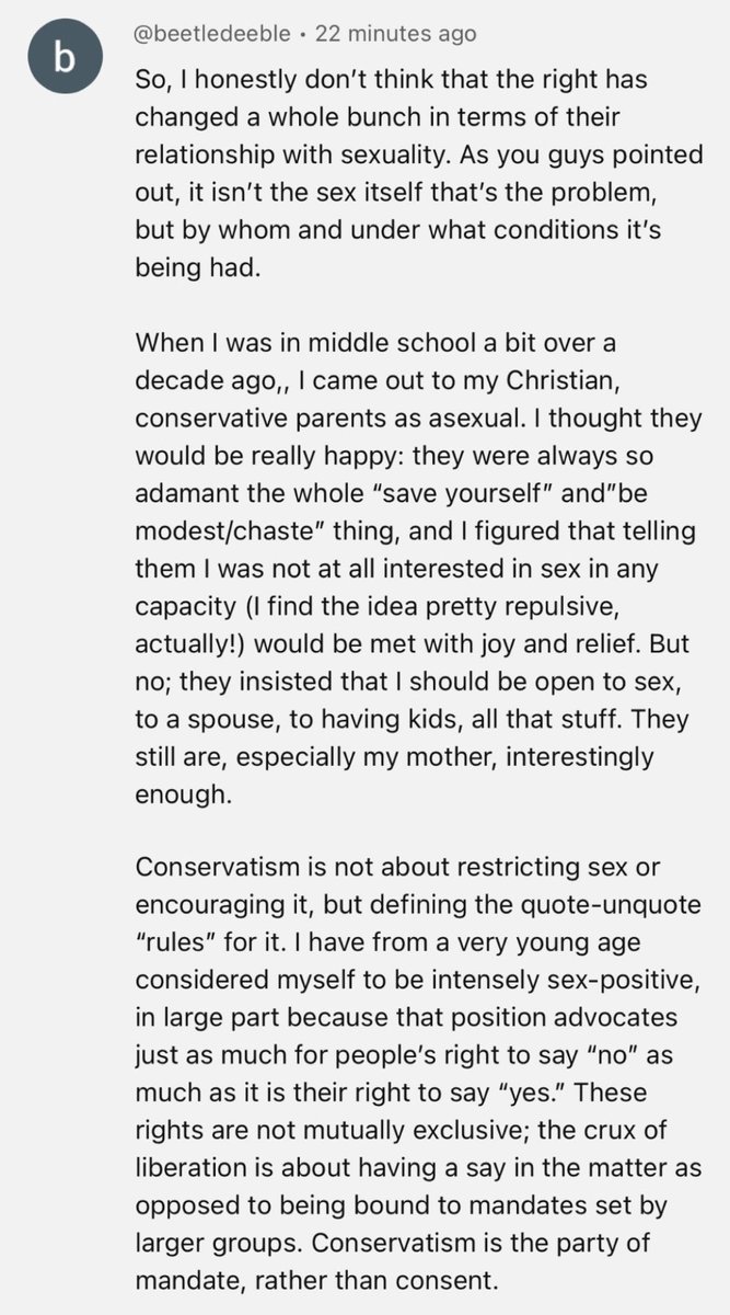 this comment just made all of conservatives’ weird and conflicting attitudes towards sex make sense to me