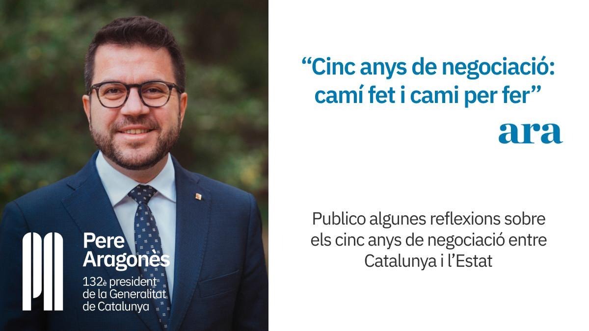 “Fa cinc anys s’iniciava un camí amb resultats concrets, malgrat que no són suficients fins que no es trobi una solució democràtica al conflicte de sobirania entre Catalunya i l’Estat.” 

Publico una reflexió al <a href="/diariARA/">diariARA</a> sobre la negociació amb l’Estat. ara.cat/opinio/cinc-an…