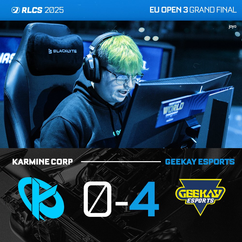 RLEsports's tweet image. THEY HAVE DONE IT. AGAINST ALL THE ODDS. @Geekay_Esports are EU Open 3 CHAMPIONS! 🏅

🔹 @Joyokamii 
🔹 @OalyRL 
🔹 @ArchieRL_ 
🔹 @NickOnRL (c)