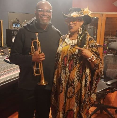 Still energized after a recording session for my upcoming project with the amazing trumpeter and master educator Sean Jones! Thank you Sean for blessing the song! Artistry at this moment is critical! 
#NavashaDaya 
#SeanJones 
#noartnofreedom 
#ArtistActivist