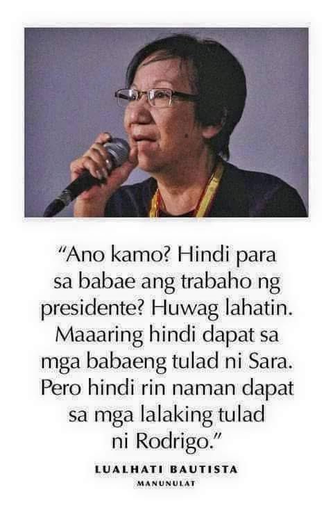 nabunturanguy's tweet photo. Spoken like the true “gloriously” patriotic Lualhati Bautista. https://t.co/QOH1okwMMb