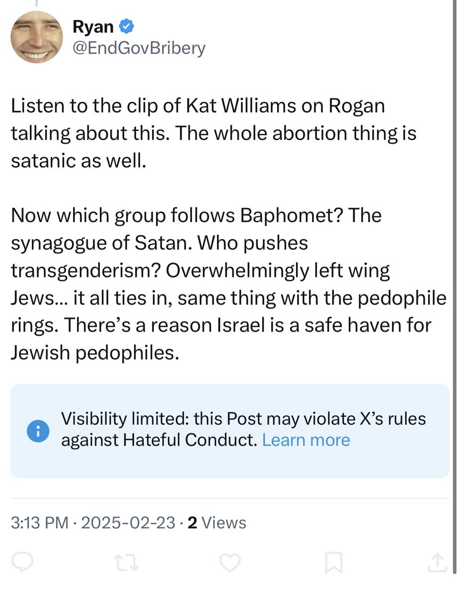 EndGovBribery's tweet image. You’re right. Funny that they flag this as “hateful”. 👇🏻👇🏻👇🏻