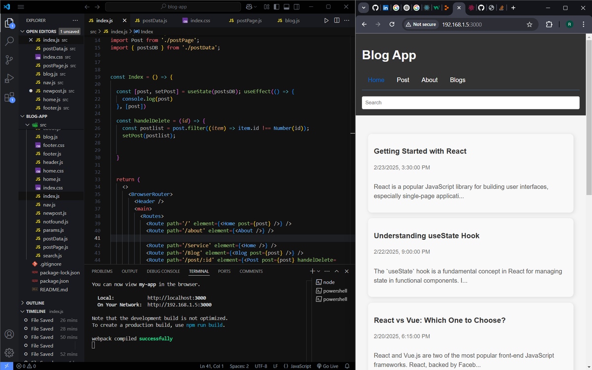 RajatCode14's tweet image. 🚀 Currently working on a blog app with features to create, display, and delete blogs. Next step: adding JWT authentication &amp;amp; user login! 💻✨ #100DaysOfCode #MERN #ReactJS #WebDev #LearnInPublic #100XDevs