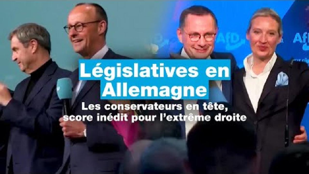 Législatives en Allemagne : les conservateurs en tête, score inédit pour l'extrême droite f24.my/Ay82.x