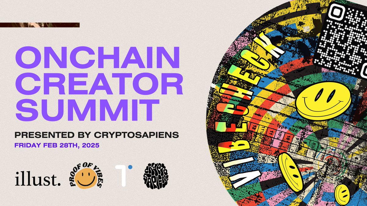 I’m excited to announce <a href="/CryptoSapiens_/">CryptoSapiens</a> is hosting the first Onchain Creator Summit at ETHDenver with <a href="/Vib3Ch3ck/">Vibe Check</a> <a href="/UnlockProtocol/">Ʉnlock Protocol</a> <a href="/ownthedoge/">Own The Doge 🐶🖼</a> @TheCreatorsLLC <a href="/spaceportxyz/">Spaceport.xyz 👾</a> +

Creator and coffee meetup starts at 12PM MST

Followed by a stacked speaker lineup including many of your
