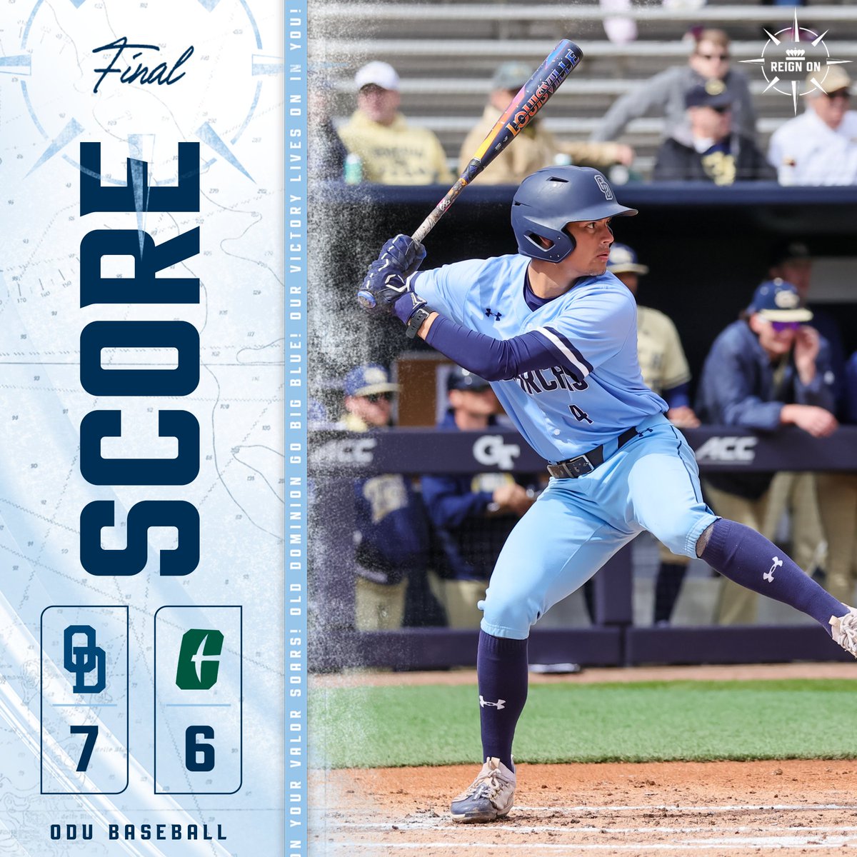 FINAL | Kyle Edwards comes through with the big hit and the Monarchs rally for the series win.

ODU 7, Charlotte 6
#ODUSports | #ReignOn | #Monarchs