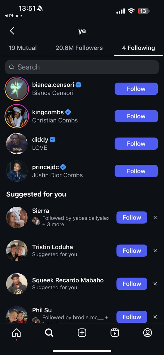 JessyPhay's tweet photo. 1 of 4 people Kanye is following is Diddy lol
#ye #kanye #drama https://t.co/bdk8D70ZPK
