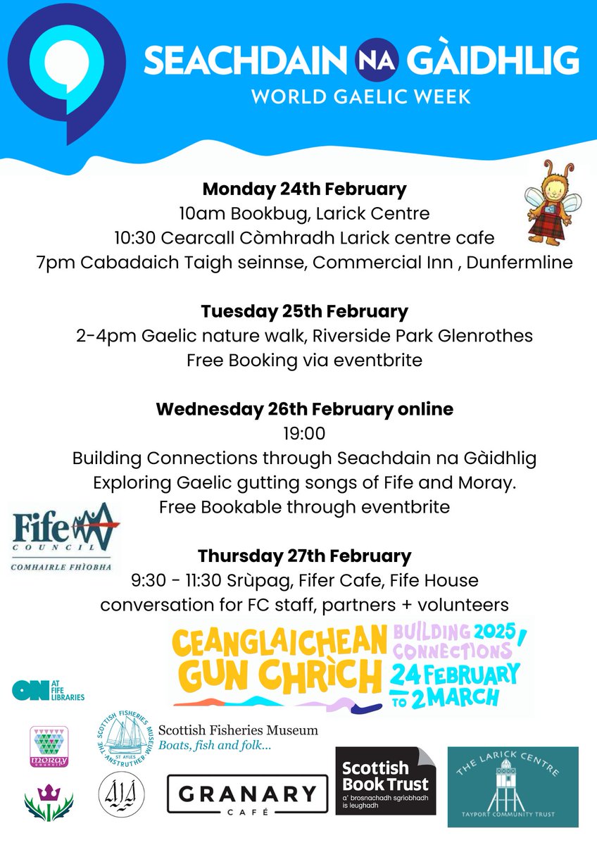 Bidh sinn a'toiseach a-maireach aig an Larick. 

Awbiddy welcome