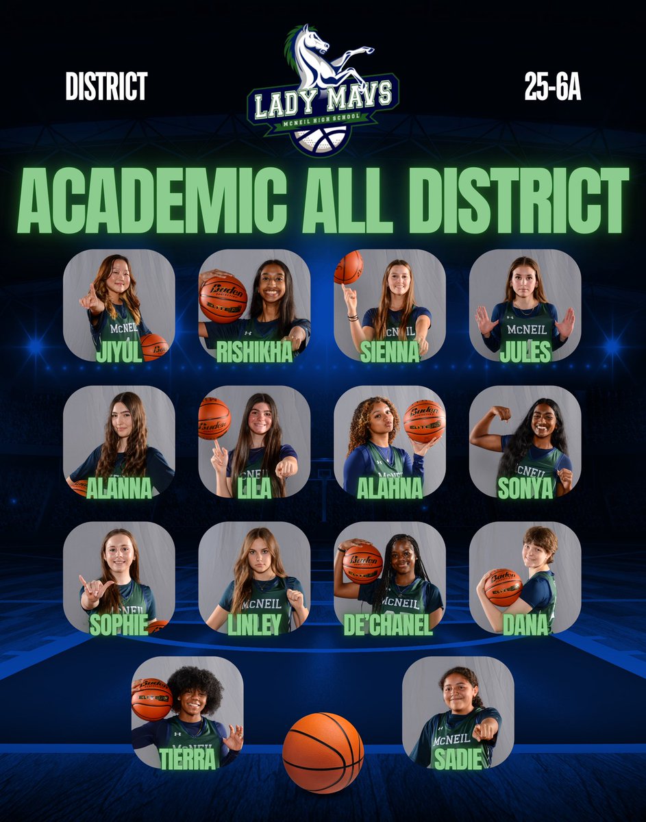 The Lady Mavs aren’t just working hard on the court, they’re hitting the books hard too! 14 (!!!) All District Academic Awards!
💚💙💪🏼📚⛹️🏻‍♀️💙💚