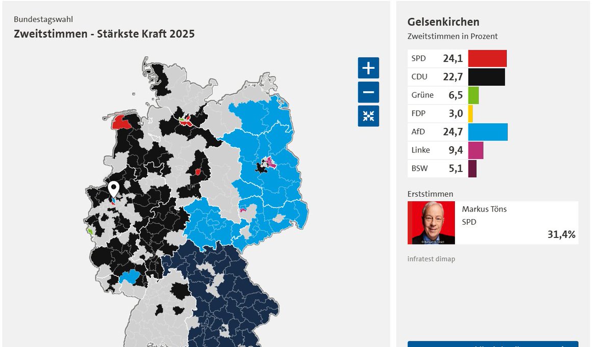 Primi collegi vinti da #AfD, in Renania Settentrionale ed in Renania-Palatinato, gli stati più ricchi in Germania. Magari la finiranno con la storia dei poveri bifolchi dell'est.