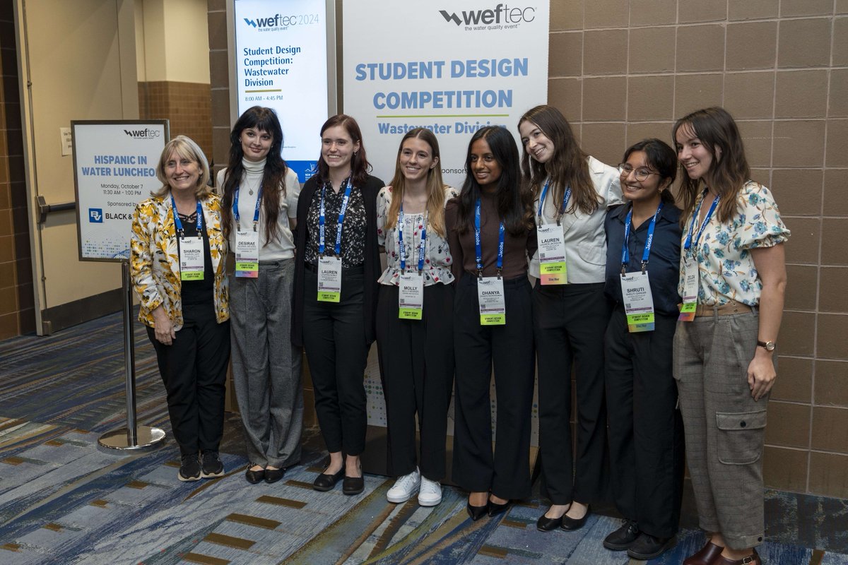 WEForg's tweet image. The 2024 #WEFTEC Student Design Competition had 30 teams from 3 countries, making it the biggest SDC yet!

Below, students from Georgia Ins of Tech represented the Georgia Association of Water Professionals with Professor Sharon Just. Who will we see at the SDC in 2025?