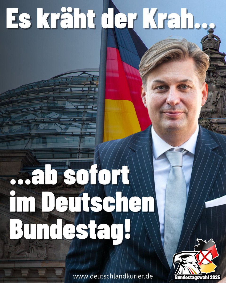 Deutschland Kurier (@deu_kurier) on Twitter photo Wir gratulieren unserem langjährigen #DeutschlandKURIER🇩🇪-Kolumnisten <a href="/KrahMax/">Dr. Maximilian Krah MdB</a> zum Einzug in den Deutschen Bundestag! 😁
#MaximilianKrah! 😎🇩🇪
#STABIL! 🦾🇩🇪
#HierKrähtDerKrah! 🐓🇩🇪
#Bundestagswahl2025🇩🇪 Wir gratulieren unserem langjährigen #DeutschlandKURIER🇩🇪-Kolumnisten <a href="/KrahMax/">Dr. Maximilian Krah MdB</a> zum Einzug in den Deutschen Bundestag! 😁
#MaximilianKrah! 😎🇩🇪
#STABIL! 🦾🇩🇪
#HierKrähtDerKrah! 🐓🇩🇪
#Bundestagswahl2025🇩🇪