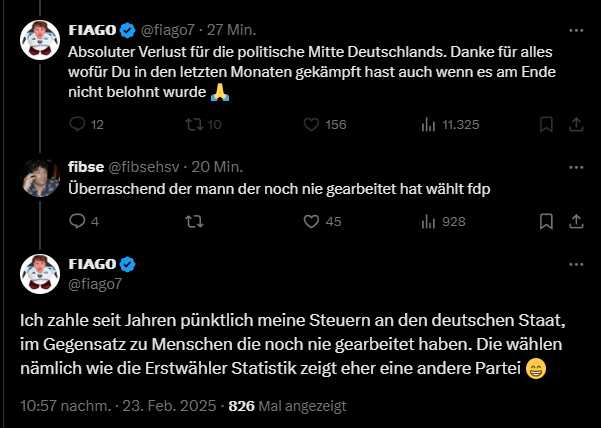 Fiago, der hart arbeitende Stadionvlogger lutscht bei dem Arbeitslosen Lindner.
Oh Wunder.