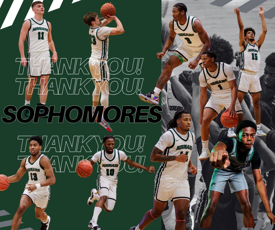 Farewell to our sophomores! Your hard work, dedication, and leadership have left a mark on Kishwaukee Men's Basketball.

Thank you for the unforgettable memories and countless lessons on and off the court.

Once a Kougar, always a Kougar! 💚🏀 #KougarPride #KougarKulture