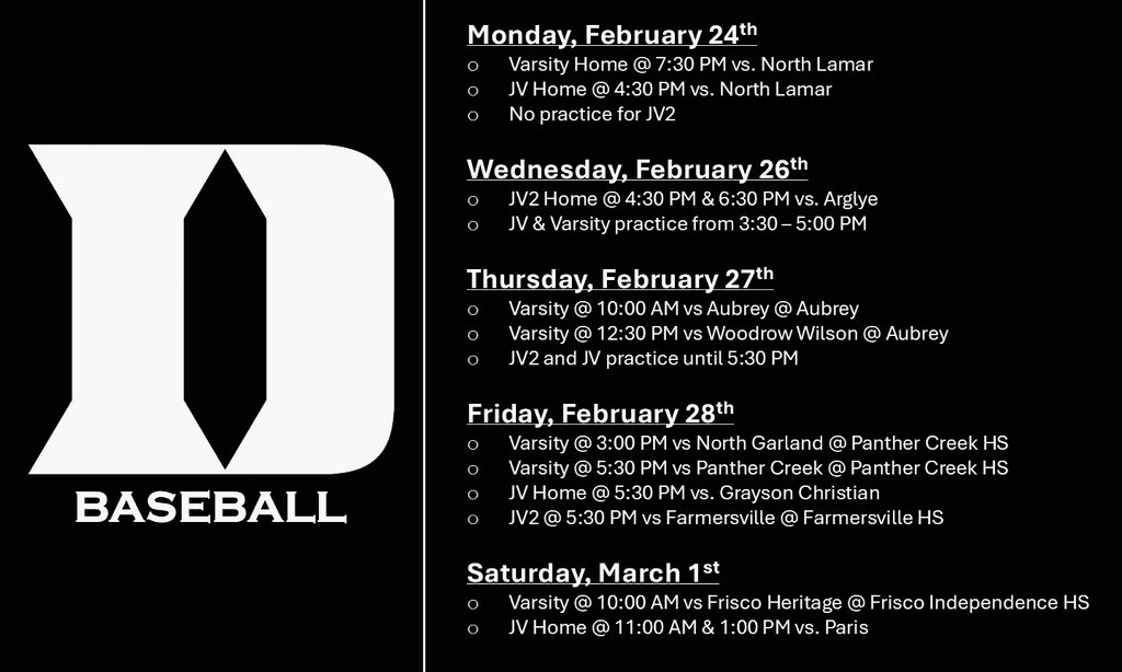 We have a busy week ahead! ⚾️