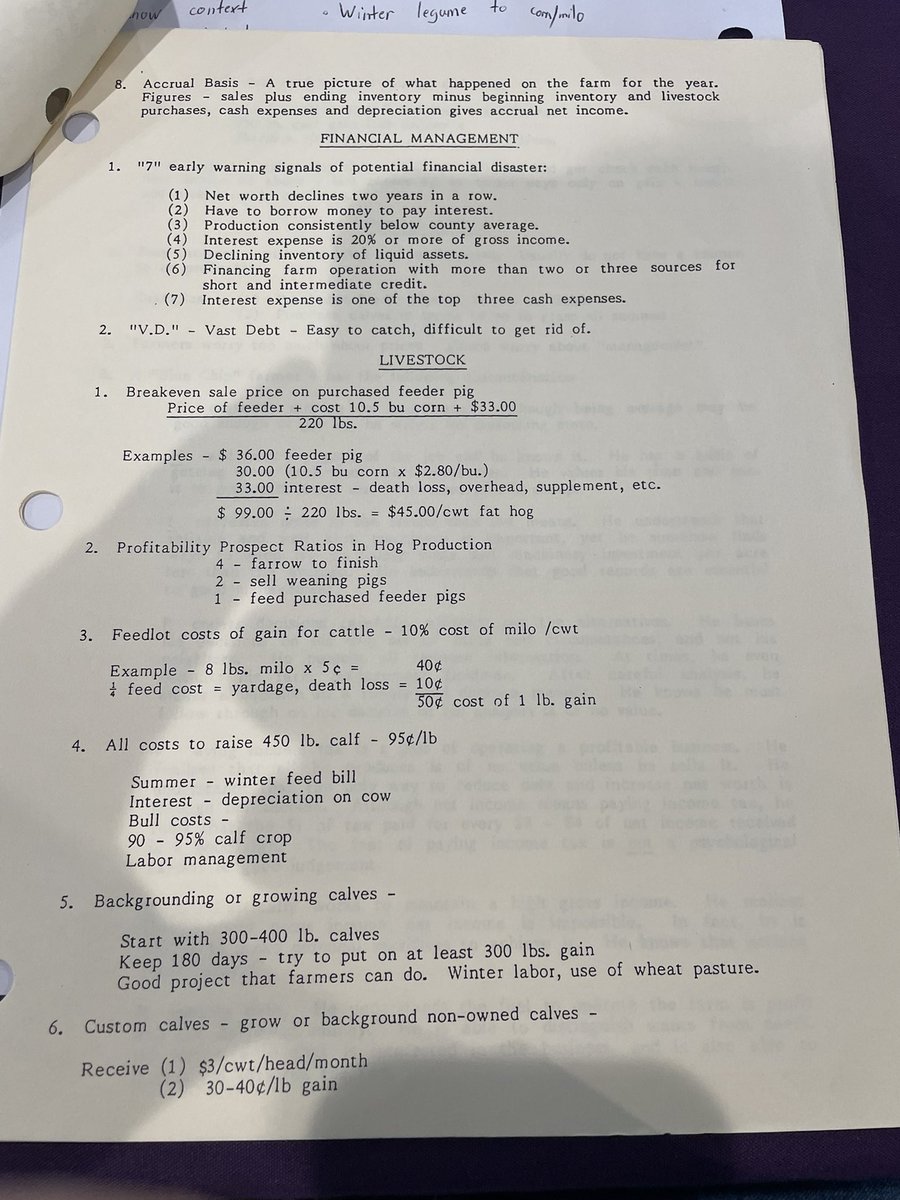 steveconaway1's tweet image. I attended a farm management conference last week and this paper from 1990 was passed around. Though it’s 35 years old and numbers have inflated significantly, the underlying “rules of thumb” are still applicable.

Numerous bullet points that are often hotly debated here on AgX.