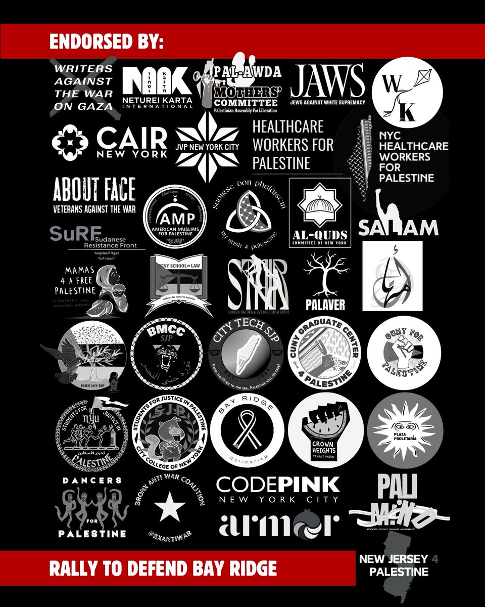 🚨ALL OUT TO DEFEND BAY RIDGE &amp; PALESTINE🚨 
📅 Wed. 2/26
🕓 Press Conference: 4:00 PM
🕠 Rally and Salah: 5:00 PM
📍 6807 5th Ave, Brooklyn

Press Release: tinyurl.com/ProtectBayRidge
Stolen Land Campaign: StolenLand.carrd.co

Multiple Zionist organizations have called for