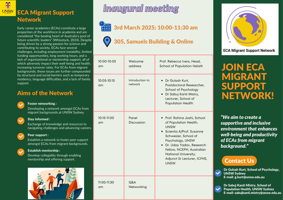 You're invited to the Inaugural Meeting of the ECA Migrant Support Network. Please see flyer for more details.