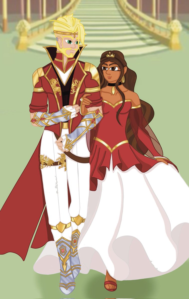 image__bearer's tweet photo. Lucas and Solara going to a ball together 
#procreate #illustration #digitalillustration #fantasy #fantasyart #ballgown #princess #prince #red https://t.co/dS1nfFCnVq