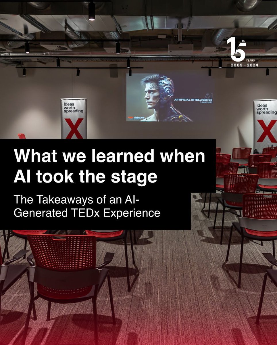 This was one of our groundbreaking TEDxMelbourne experiments - an event co-designed, co-curated, and co-delivered by AI.

Dive into our full article to see how it all unfolded for us!
🔗 buff.ly/3D6VImY 

#AIgeneratedevent #TEDxMelbourne #15yearsofideasworthspreading