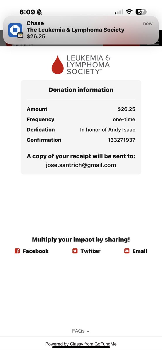 JLSantrich's tweet photo. @LadyClemmieUDL @WorldofIsaac I got to donate to this cause in your honor @WorldofIsaac also spent the day with my wonderful family. That’s the good things that happened to me today. https://t.co/aEHFsMR6t2
