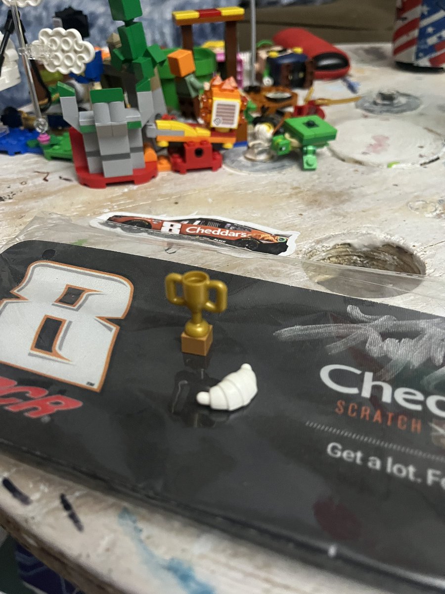 My son desperately needs a Kyle Busch Cheddars Lego set 🙏 already have the croissant 🥐 and trophy 🏆  😂🤙🏼
<a href="/cheddarskitchen/">Cheddar's Scratch Kitchen</a> <a href="/KyleBusch/">Kyle Busch</a> <a href="/LEGO_Group/">LEGO</a> <a href="/NASCAR/">NASCAR</a> <a href="/RCRracing/">RCR</a>
