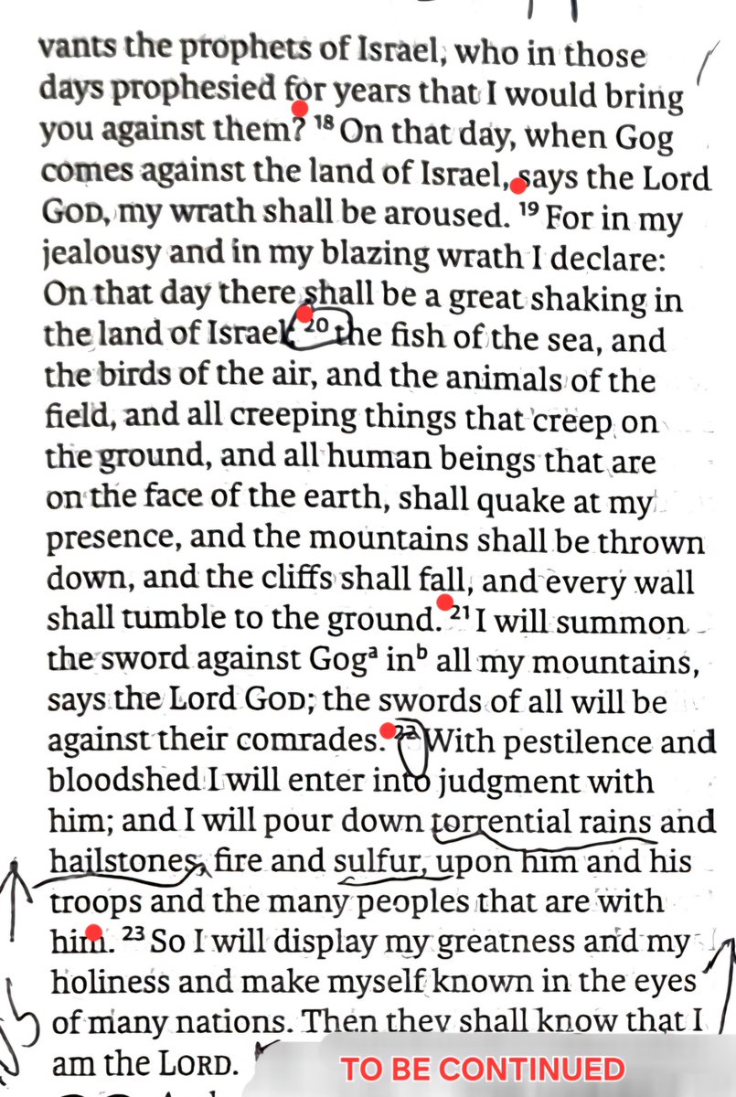 TeXasMadde's tweet image. #ApocalypticBookStudy #33
🎆 Ezekiel 38:1-23 - PT. 1

🌡⚠️💥⚔️🛡 War of Gog &amp;amp; Magog!!!

🔹  End-time battle echoes of Revelation 20:8
🔹 Divine Judgment: God’s fury shakes the earth
🔹 Theosophy: Forces beyond human control shape Hist.

📜Notes starts in Pic4 -the next Post below