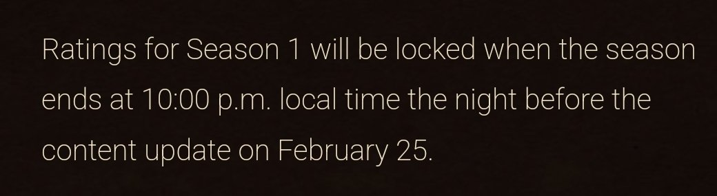 Technically_PvP's tweet image. Correction to this.
Rating is snapped this week.