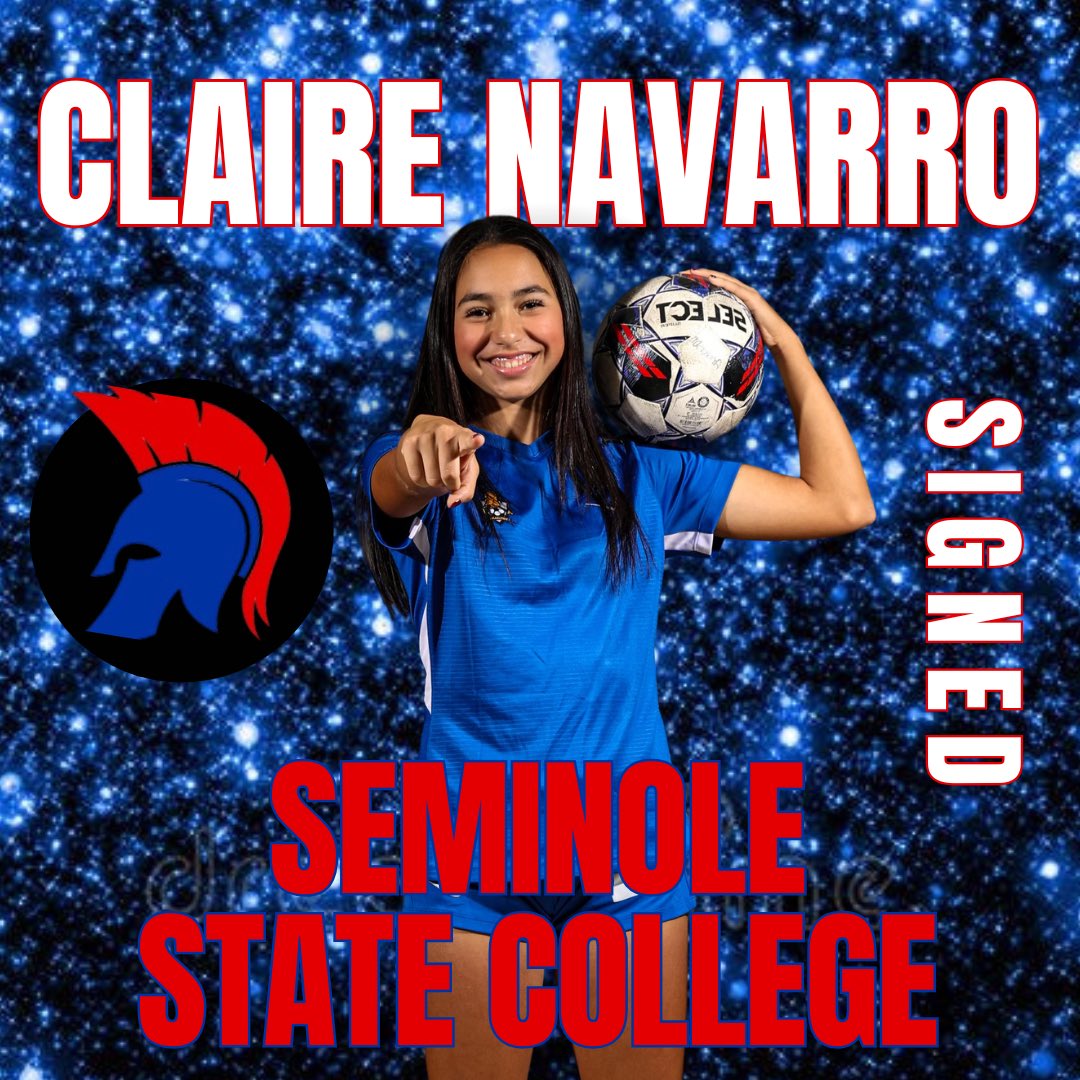 CONGRATULATIONS, CLAIRE NAVARRO!!! Our senior captain and attacking center-mid has signed to continue her athletic and academic career at Seminole State College next year. We are SO proud of you!!! 🔥 <a href="/TS01_claire07/">Claire Navarro</a>
