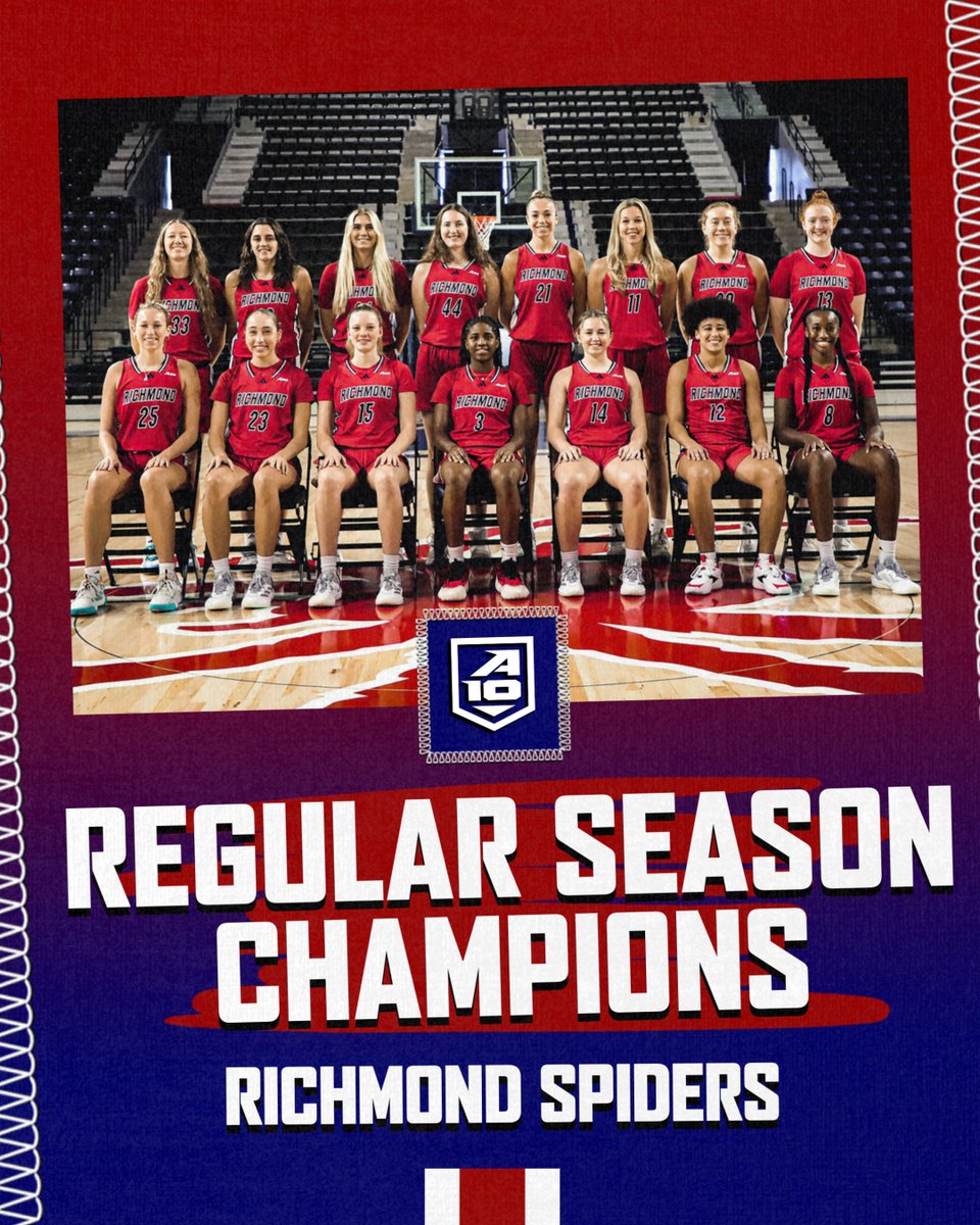 SECOND STRAIGHT 🏆

Your 2024-25 #A10WBB Regular Season Champions: <a href="/SpiderWBBall/">Richmond Women’s Basketball</a> 

Richmond will be the No. 1 Seed in next week's #A10WBB Championship!
