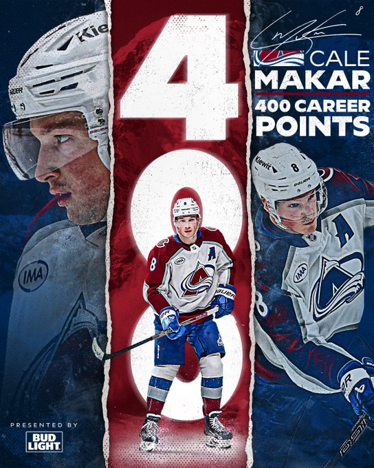 Cale Makar 400 career points