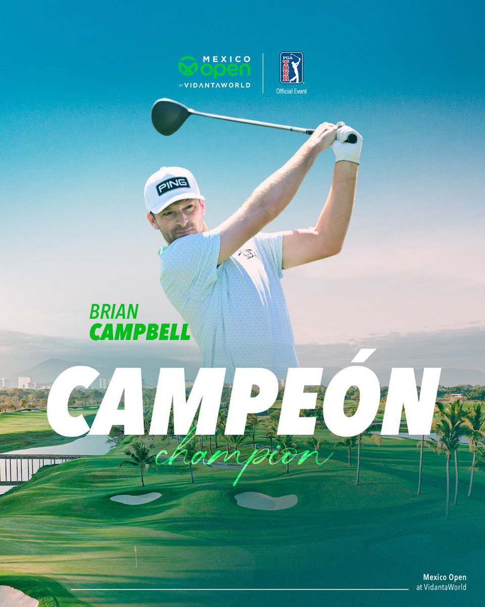 ¡Brian Campbell se corona campeón! 🏆 Con talento, determinación y una remontada espectacular, se lleva la victoria en el #MexicoOpenAtVidantaWorld! 

Brian Campbell reigns supreme! 🏆 With skill, determination, and an epic comeback, he claims victory at the