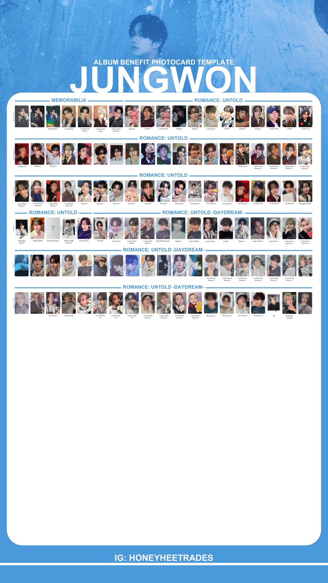 ENHYPEN 엔하이픈 PHOTOCARD 포토카드 TEMPLATE [ ALBUM BENEFIT