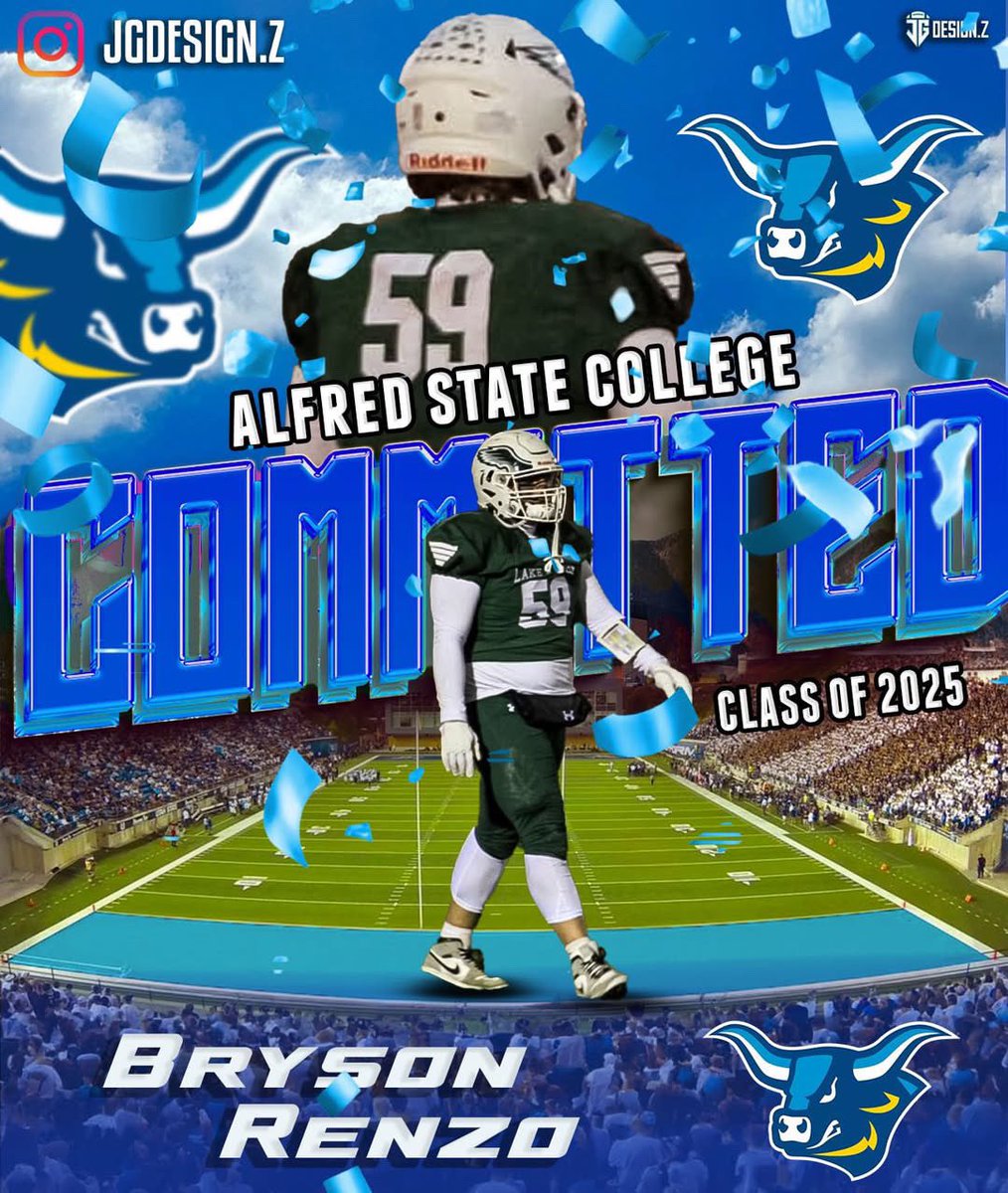Thanks to all my family, friends, and coaches who have helped me get to this point. I’m 100% committed to <a href="/ALFREDSTATEFB/">ALFRED STATE FOOTBALL</a> !
