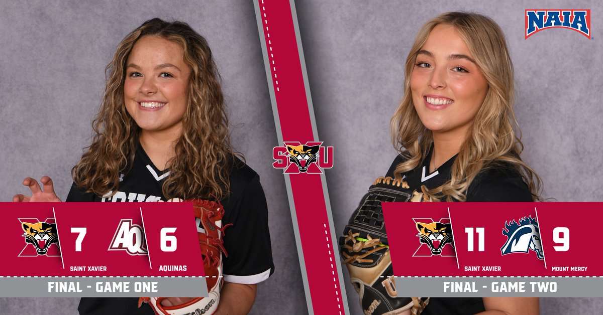 COUGARS WIN!!! Fiona Crane had 4️⃣ SB's &amp; scored 3️⃣ runs, Hailey Wesner picked up the W &amp; Lily Strand had the save in a 7-6 victory for <a href="/SXUsoftball/">SXU Softball</a> in gm1! Mallory O'Connor had 3️⃣ RBI, Payton Antkiewicz got the W &amp; Strand tallied the save in an 11-9 win! #GoCougs🐾🥎 #WeAreSXU