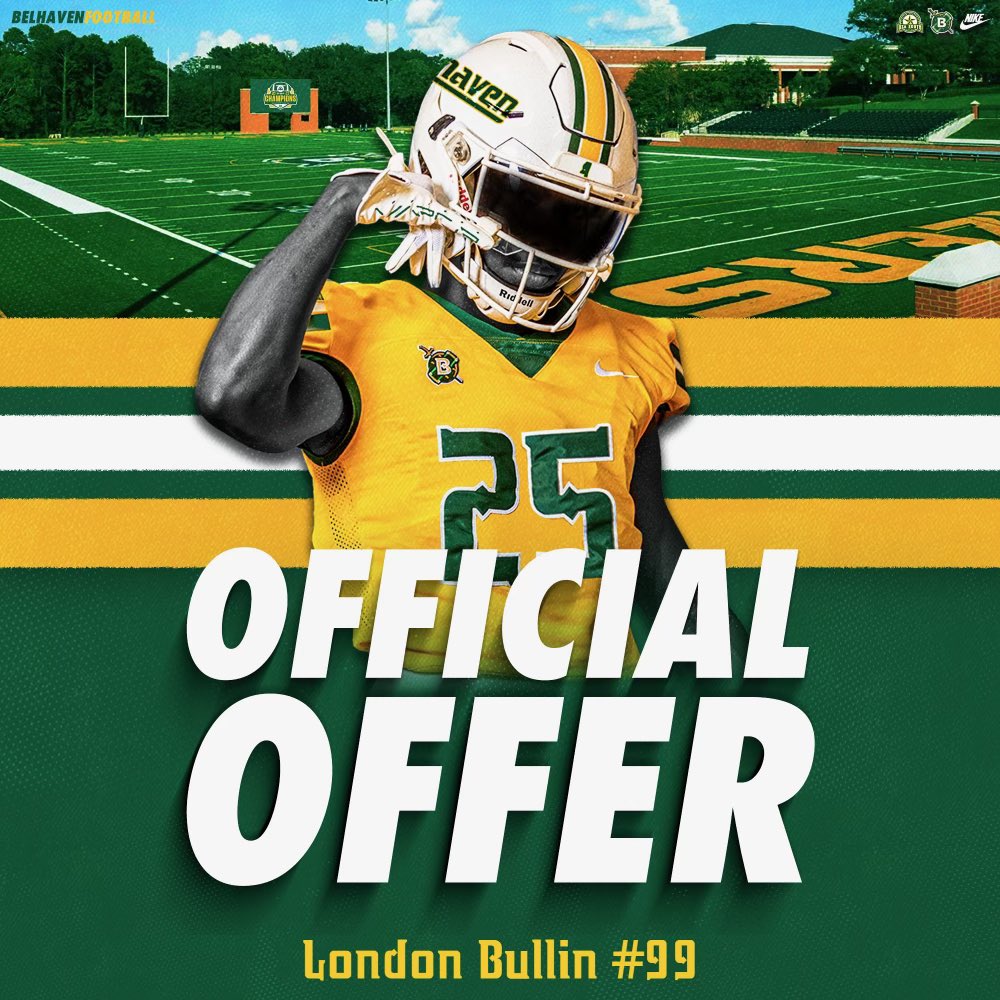 LBullin56's tweet image. #AGTG I am blessed to receive my second offer from @BelhavenFB @CoachTySharkNix @coachwilliamsfb @Coach_Adams94 @jclarkpullen @BHSDogsFB @wyattrogers13 @Coach_Drew1