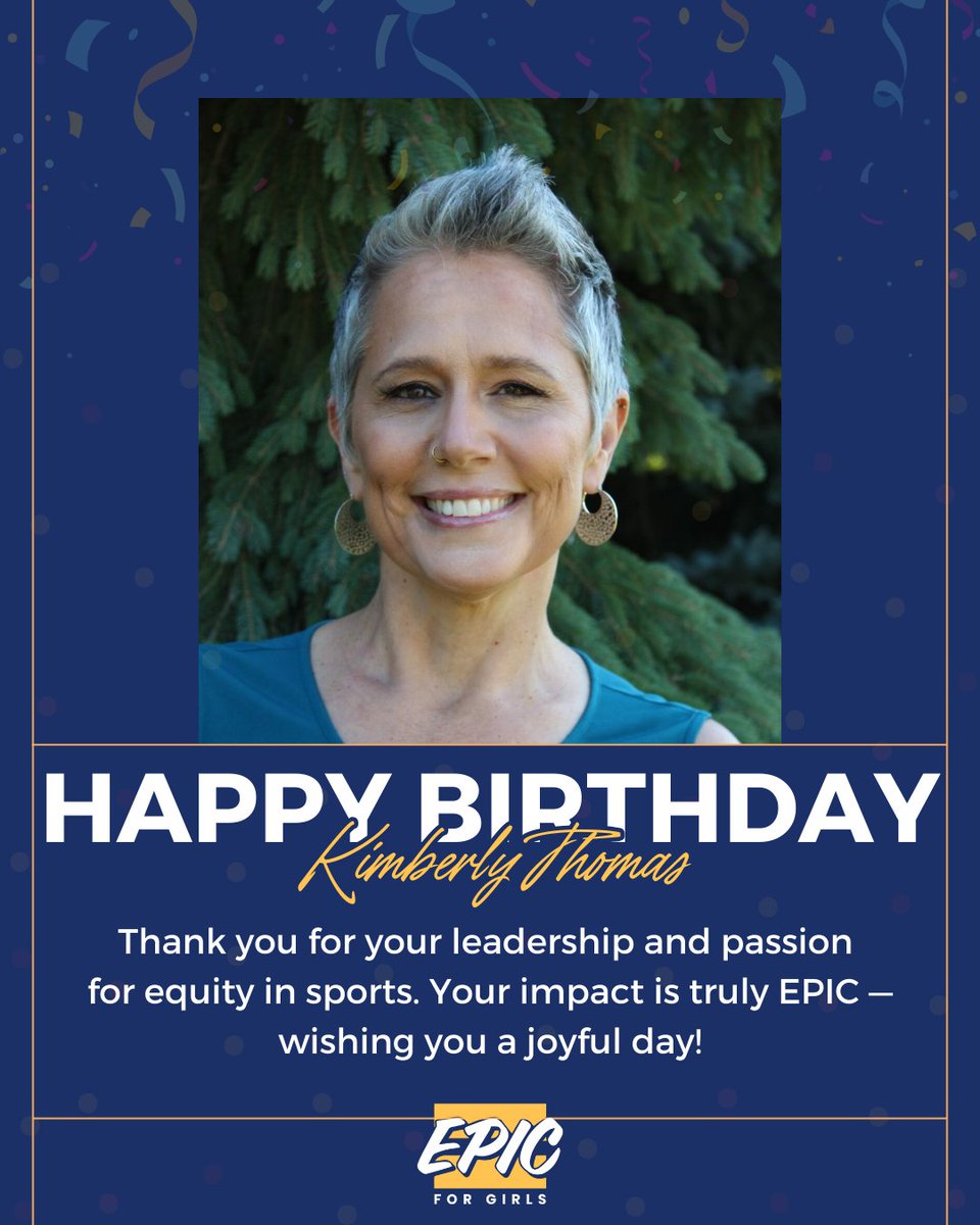 EPIC for Girls (@epic_4_girls) on Twitter photo 🎉 Please join us in wishing our Executive Director <a href="/Kimthomas322/">Kimberly Thomas</a> a very happy birthday! Kim has dedicated her entire career advocating for others, and we’re so grateful that she continues to share her gifts with our community. Happy Birthday, Kimberly!
#EPICforGirls #Celebrate 🎉 Please join us in wishing our Executive Director <a href="/Kimthomas322/">Kimberly Thomas</a> a very happy birthday! Kim has dedicated her entire career advocating for others, and we’re so grateful that she continues to share her gifts with our community. Happy Birthday, Kimberly!
#EPICforGirls #Celebrate