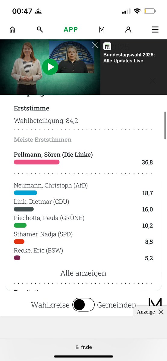 10,2% HAHAHAHA <a href="/PaulaPiechotta/">Dr. Paula Piechotta MdB - auch auf Bluesky</a>