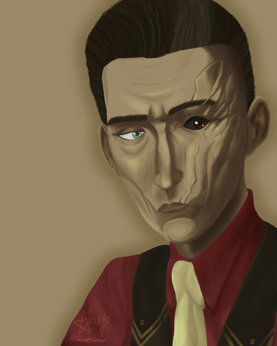 ghosttghourl's tweet photo. Aaaaand he’s done. 🖤 forehead kisses for our pookie @JasonSpisak @arcaneshow #arcane #digitalart #silco #Leagueoflegends https://t.co/bdzsUdahbU