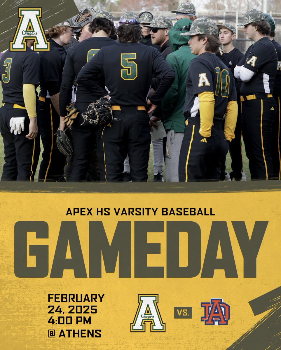 Lane Olive (@coach_olive) on Twitter photo First game of the year tomorrow @ Athens 4:00 first pitch!!! <a href="/apexhsathletics/">Apex Athletics</a> <a href="/apexcougarclub/">Apex Cougar Club</a> <a href="/ApexHighSchool/">Apex High School</a> First game of the year tomorrow @ Athens 4:00 first pitch!!! <a href="/apexhsathletics/">Apex Athletics</a> <a href="/apexcougarclub/">Apex Cougar Club</a> <a href="/ApexHighSchool/">Apex High School</a>