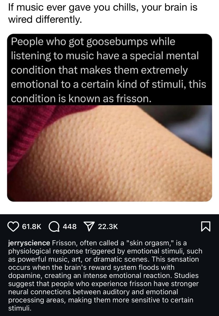 Found this pretty interesting! How many of you get this kind of reaction to music? What’s the last song that gave it to you?