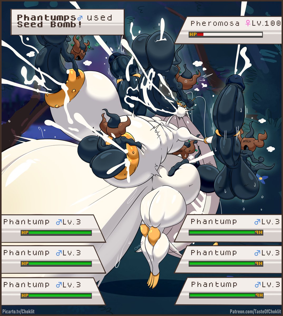 Phantump Invasion 🖤🪵 (3/3)

After she fainted the Phantumps kept going... Let's hope she enjoys her new life as the forest's broodmother 👻💦