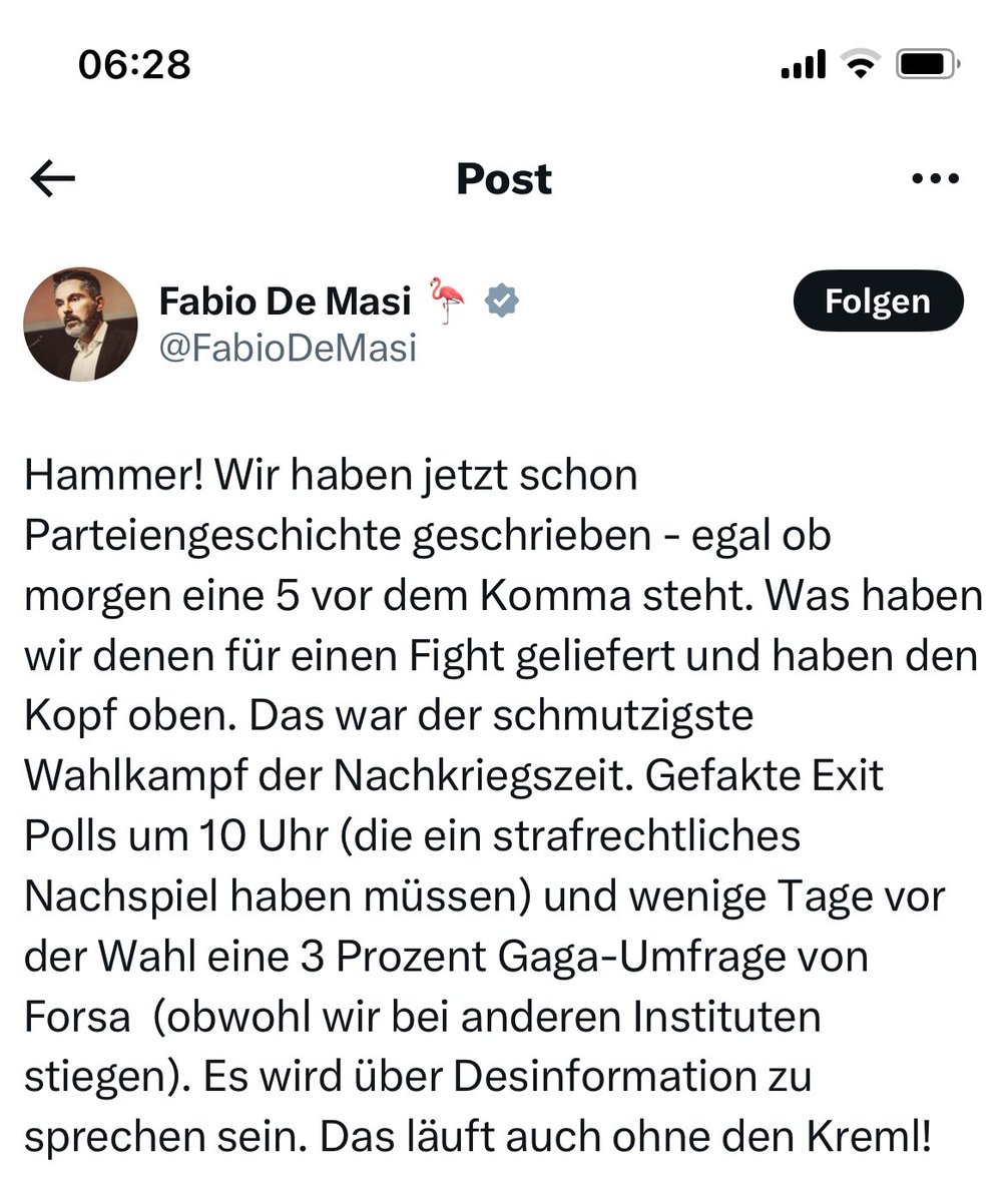 CarloMasala1's tweet photo. 19:42 „Wir haben jetzt schon Parteiengeschichte geschrieben - egal ob morgen eine 5 vor dem Komma steht.“

02:13 „Ich fürchte diese Wahl wird noch Karlsruhe beschäftigen“

🤡 https://t.co/eq1hhdLAIB
