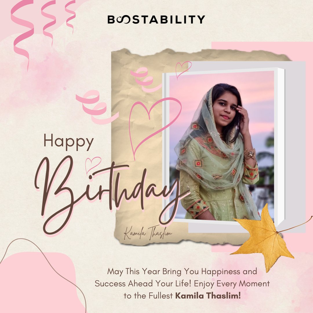 Boostabilitycbe's tweet image. Here is to a day full of love, laughter, and unforgettable moments.
May your year ahead be as bright and beautiful as you are.
Celebrate yourself today and always Kamila Thaslim!

#Boostability #happybirthday #celebration #teamboostability #smile #happybirthday2025