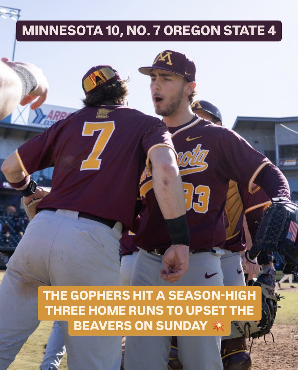 Gophers &gt; Beavers

#B1GBaseball