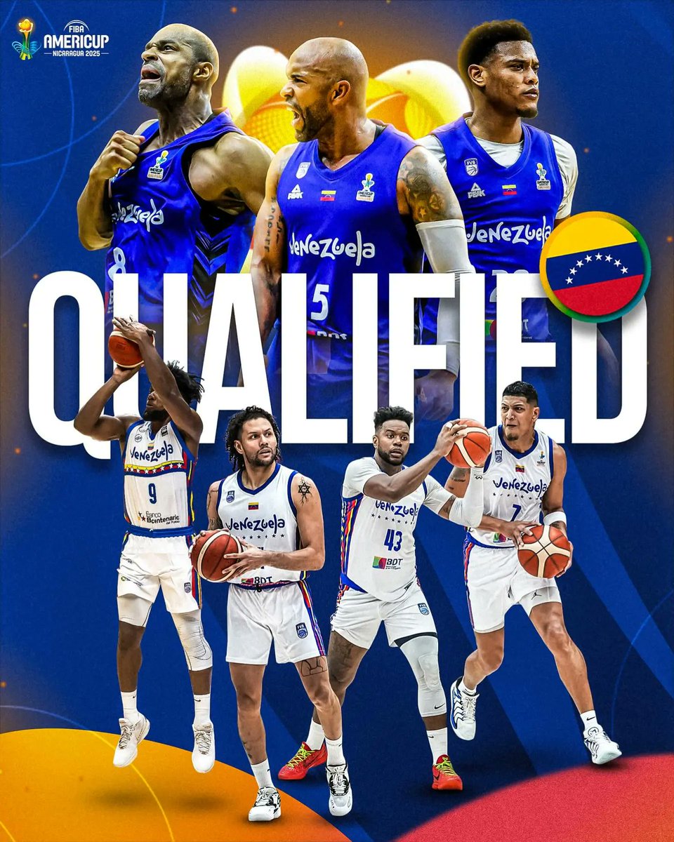 VENEZUELA 🏀🇻🇪 se va directo a Nicaragua con su boleto 🎫 a la Americup 2025 🏆

📸 <a href="/AmeriCup/">FIBA AmeriCup</a>