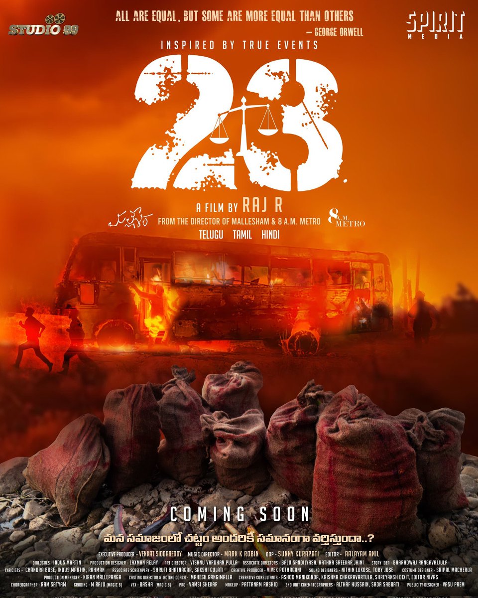 Mark k Robin (@iammarkkrobin) on Twitter photo Title Reveal #23TheMovie ❤️🔥
A tale where truth burns brighter than vengeance🔥
INSPIRED BY TRUE EVENTS.
A <a href="/Rajrfilms/">Raj R</a> Film 🎬
<a href="/vrsiddareddy/">Venkat Sid</a> <a href="/iamMarkKRobin/">Mark k Robin</a> <a href="/boselyricist/">chandrabose</a> <a href="/Yaronlife/">Praneeth Yaron</a> <a href="/RathnaSreekar/">Sreekar</a> #Studio99 <a href="/SpiritMediaIN/">Spirit Media</a> <a href="/UrsVamsiShekar/">𝐕𝐚𝐦𝐬𝐢𝐒𝐡𝐞𝐤𝐚𝐫</a> @ Title Reveal #23TheMovie ❤️🔥
A tale where truth burns brighter than vengeance🔥
INSPIRED BY TRUE EVENTS.
A <a href="/Rajrfilms/">Raj R</a> Film 🎬
<a href="/vrsiddareddy/">Venkat Sid</a> <a href="/iamMarkKRobin/">Mark k Robin</a> <a href="/boselyricist/">chandrabose</a> <a href="/Yaronlife/">Praneeth Yaron</a> <a href="/RathnaSreekar/">Sreekar</a> #Studio99 <a href="/SpiritMediaIN/">Spirit Media</a> <a href="/UrsVamsiShekar/">𝐕𝐚𝐦𝐬𝐢𝐒𝐡𝐞𝐤𝐚𝐫</a> @