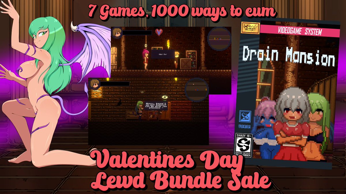 A few days left to drain that nut. Drain Mansion will help with that 💦 itch.io/b/2887/valenti…